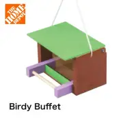NEW Home Depot Birdy Buffet feeder kids workshop wooden kit with pin May 2025