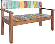 Bench 115 cm Solid Reclaimed Wood Storage Furniture
