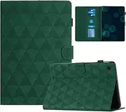 HYAUUcase for Samsung Galaxy Tab A8 Case 10.5'' 2022(SM-X200/X205/X207),Anti-Slip Stand Soft TPU Back Protective Cover with Elastic Strap,Card Slots+Pencil Holder (Green)