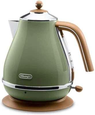 DeLonghi Electric Kettle Icona Vintage Collection Olive Green 1.0L KBOV1200J-GR