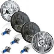 5-3/4" Halogen Crystal Clear & Black Smoked Glass H4 Light Bulbs Headlight Set (for: Volvo)
