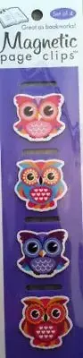 Owls Illustrated Magnetic Page Clips Set of 4 by Re-marks