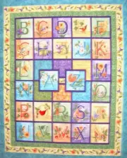 COTTON PANEL FOR WALLHANGING - SUSAN WINGET POETIC LETTTERS ALPHABETS