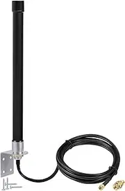 Outdoor 4G LTE Antenna Long Range 6dBi SMA/RPSMA Wall Mount Waterproof Fiberglass Antenna with 3 Meter Cable Compatible with 4G LTE Router Gateway Modem Security Camera, Matte Black, TON00726