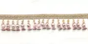 (Sold By The Yard) 3”Trim Fringe W/ Gimp Top - Pink