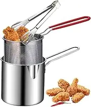 Mini Fryer Pot - Japanese-Style Oil Fryer For Cooking Chicken Legs, Dried Fish, French Fries And Chicken Chops | Multifunctional Stainless Steel Fryer, Or