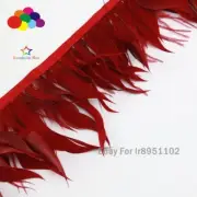 10 Meters Burgundy red Ostrich Feathers Goose Feather trim 8-12CM wide