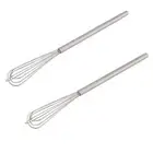 2 Pcs Stainless Steel Baking Tool Long Handle Small Whisk Mini Whisk Home