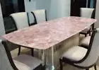 60"x30" Elegant Luxury Rose Quartz Stone Center Dining & Rastaurent Tabletop Dec