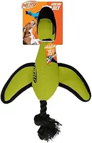 Nerf Dog Large Nylon Launching Duck with Interactive Design, Green