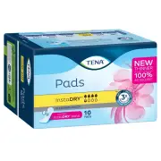 Tena InstaDRY Standard Length Pads X 10 (Limit 4 per order)
