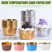100PCS Aluminum Foil Cupcake Paper Liners Kitchen Baking Cups Muffin Cases AU