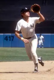 Graig Nettles New York Yankees tracks a pop up at an Major League- 1976 Photo