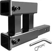 SKYMIRO Dual Hitch Receiver Extender Double Hitch Extension Adapter, Fit for Towing Trailer with Standard 2 Inch Class III & IV Receivers, for Bike Rack Cargo Carrier Camper, GTW 400 LBS / 4000 LBS