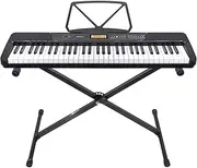 Karrera 61-Key Electronic Keyboard Portable Piano with LCD Display and Touch Response 256 Timbres & Rhythms CHJ-291 Black