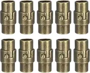 uxcell 10pcs Leather Cord End Clasp 6mm Hole Magnetic Cord End Caps Closures Leather Bracelet Buckle for Jewelry Making DIY Supplies Crafts, Bronze