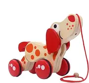 Wooden Pull Toys - Puppy Pull Along Toddler Toy Walking Toy,Pull Toys with String Developmental Kids Toy for Boys
