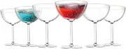 11 Oz Plastic Cocktail Glasses, Barware Drinking Glasses, Acrylic Martini Glasses, Coupe Glasses Set of 6, Clear