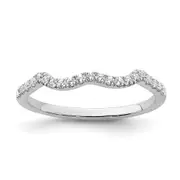 0.12ct. CZ Solid Real 14k White Polish Matching Wedding Wedding Band Ring