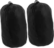 GALPADA 2pcs Nylon Drawstring Storage Bag Portable Travel Stuff Sack Waterproof Laundry Bag Large Capacity Compression Organizer Pouch for Outdoor Use