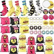 Yeyeplum 72 Pcs Softball Party Favors Softball Gifts With Softball Makeup Bag Softball Socks Drawstring Bags softball Hair Bands Bracelets and Mirrors For Softball Birthday Decorations