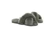 AUSTRALIAN SHEPHERD UGG Women Crossover Fluffy Slides Linty Limited Edition Khaki