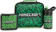 Minecraft Lunch Bag Set Creeper (Lunch Box, Water Bottle, Snack Pot) One Size