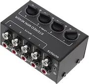 TOGEVAL Passive Mini Audio Mixer Channel Stereo Mixer for Live Sound Control Low Noise Durable Construction No Power Supply Needed for Instruments and Devices