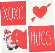 ULDIGI 4 Pcs Valentine's Day Decorative Pillowcases Romantic Flax Pillow Covers for Home Office Stylish Cushion Cases for Couples Loved Ones