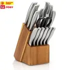 Kitchen Knife Set,15-Piece Knife Set With Block Wooden, Self Sharpening For Chef