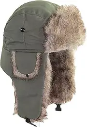 KJIASDFE Bomber Hats Unisex Men Women Hat Warm Ear Flaps Winter Ski Hat Solid Fur Cap Headwear Bonnet Warm,Blue-1 x Hats