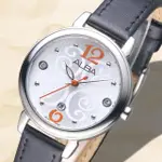 【ALBA】雅柏手錶 佛洛拉女神SWAROVSKI晶鑽白面黑皮帶女錶/AH7L65X1(保固二年)