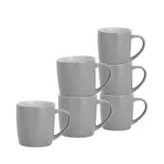 Argon Tableware 6 Piece Matt Tea and Coffee Mug Set - Grey - 350ml