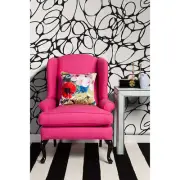 Doodle removable wallpaper Black and white pattern peel and stick wall decor