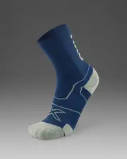 Vectr Cushion Crew Socks, 2XU, L, Indigo/Dark Sage, Unisex