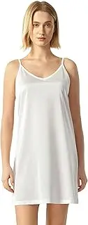 [GYS] Women's Nylon Full Slips for Under Dresses Adjustable Spaghetti Strap Basic Cami Mini Slip Dress