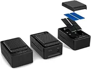 FANTEC 2X USB 3.2 Gen2x2 20Gbps NVMe Clonestation SSD Docking Station for 2X NVMe PCIe SSDs, Internal Fan, USB Transfer Rates up to 20 GBit/s, Clone Function, Large Heatsink, Aluminium, Black