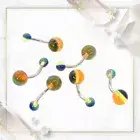 6 Pack 14G Belly Button Navel Rings Rainbow Assortment Surgical Steel Piercings