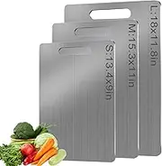 Titanium Cutting Board, Stainless Steel Cutting Boards for Kitchen, 18" x 11.8" Non Toxic Cutting Board Chopping Board for Meat Cheese Bread Vegetable Fruit
