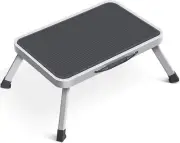 Step Stool, Folding One Step Ladder with Non-Slip Rubber Mat,Lightweight Steel K