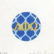 Kate Dickerson Sorority Alpha Phi Omega Insert Handpainted Needlepoint Canvas
