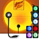 7 Colors Rainbow Sunset Projection Lamp LED Modern Romantic USB Light 14 Modes