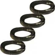 NEW 4 PACK PRO AUDIO PA DJ 1/4 to 25 FT foot HI POWER SPEAKER CABLES 14 ga GAUGE