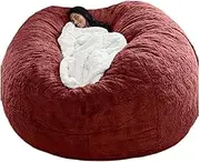 HHCTEBEC Giant Bean Bag Chair Cover (Cover only, No Filler) PV Velvet Washable Bean Bag Lazy Sofa Bed Cover for Organizing Plush Toys or Memory Foam,K-150 * 75cm