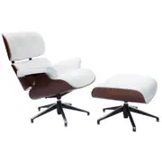 SK Designer Living | Replica Eames Lounge Chair | 5 Star Ottoman | White