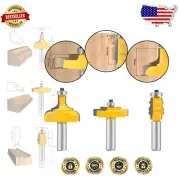 LEATBUY 3-Piece Carbide Router Bit Set - Precision Woodworking Tools 1/2-Inch
