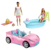 Barbie and Ken Convertible Car and Pool Gift Set Dolls & Accessories