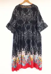 New Taking Shape Dress 20 Womens TS Black White Red Satin Bell Sleeve