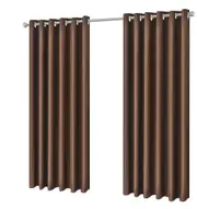 Blackout Eyelet Curtain Drape Room Darkening 160cm&230cmDrop 1 Panel Chocolate