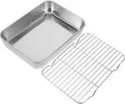 CRILSTYLEO 1 Set Baking Tray and Rack Multi Functional Draining Plate for Easy Cleaning and Versatile Cooking for Camping and Outdoor Grilling